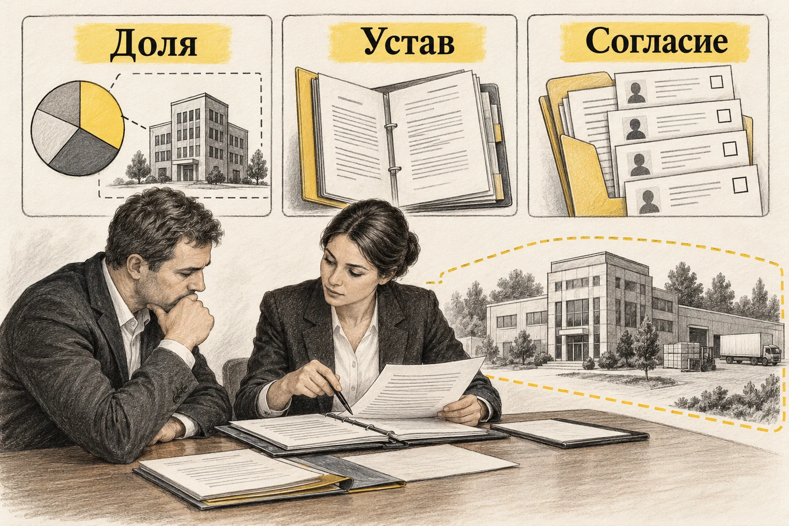 Покупатель проверяет долю ООО, устав и документы о согласии участников