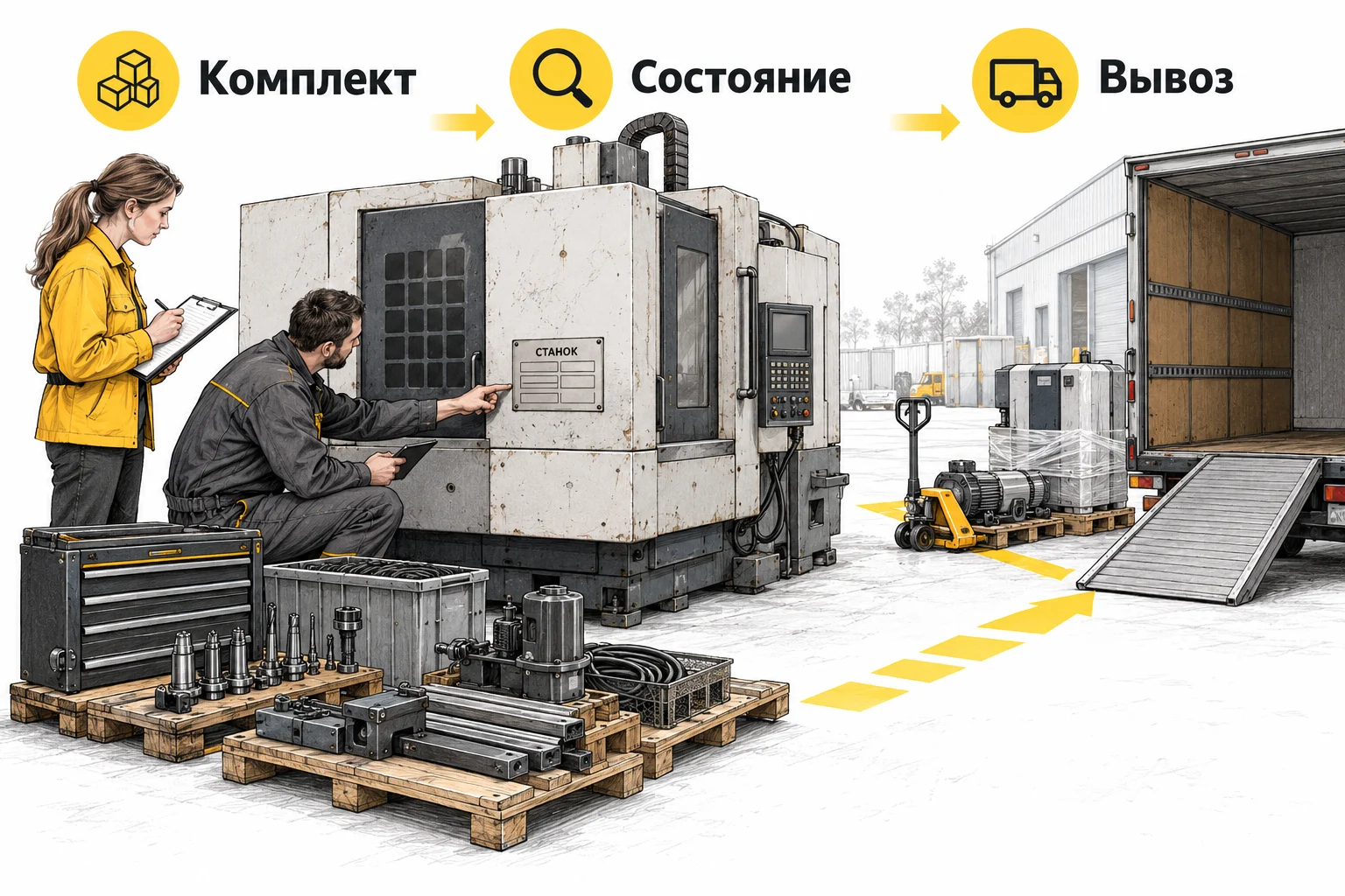 Перед покупкой оборудования сверяют комплект, состояние и возможность безопасного вывоза