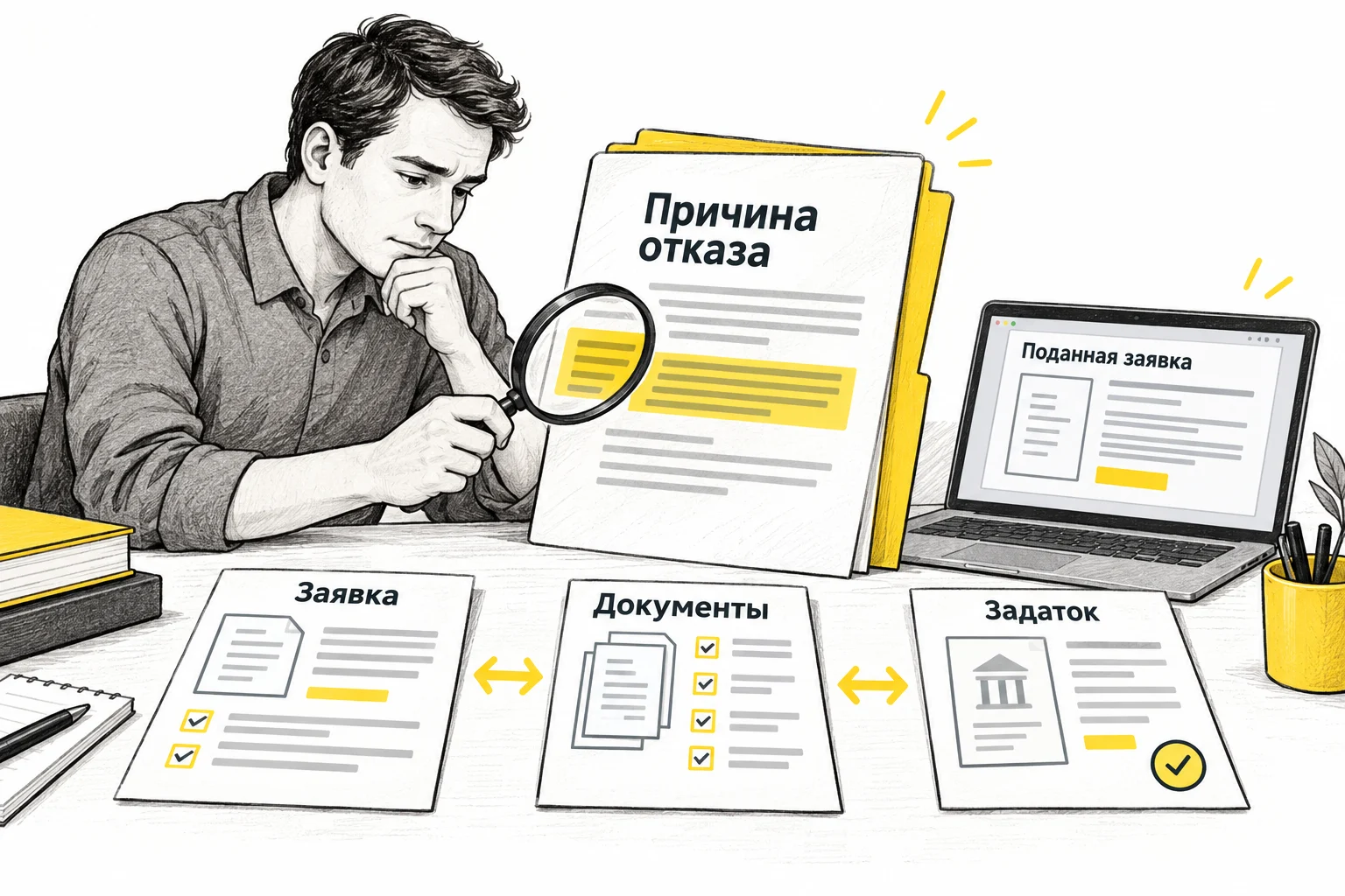 Покупатель сопоставляет причину отказа с заявкой, документами и подтверждением задатка