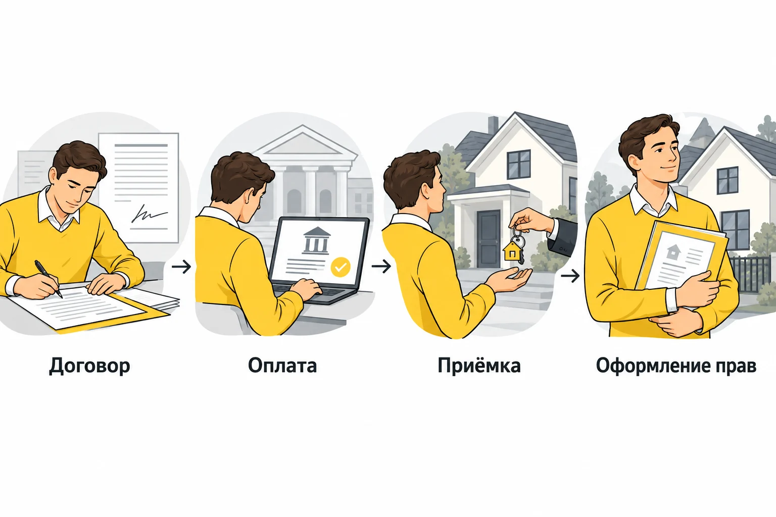 После победы: договор, оплата, приёмка и оформление прав