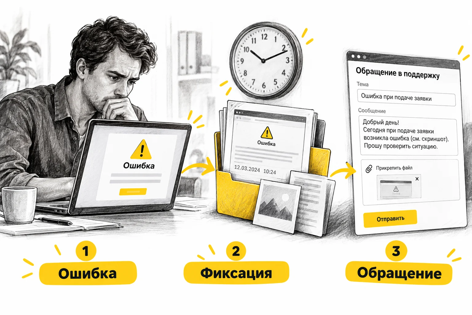 При сбое электронной площадки покупатель фиксирует ошибку, время и обращение в поддержку